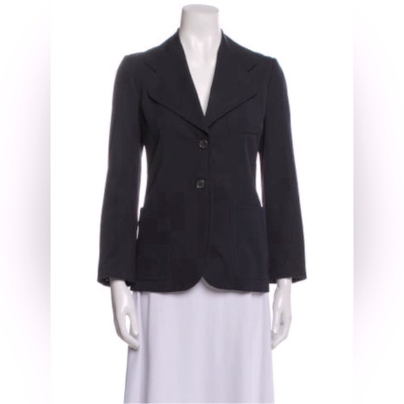 PRADA Vintage Navy Blue Virgin Wool Slim Fit Button Closure Blazer Size IT42 - Picture 1 of 5
